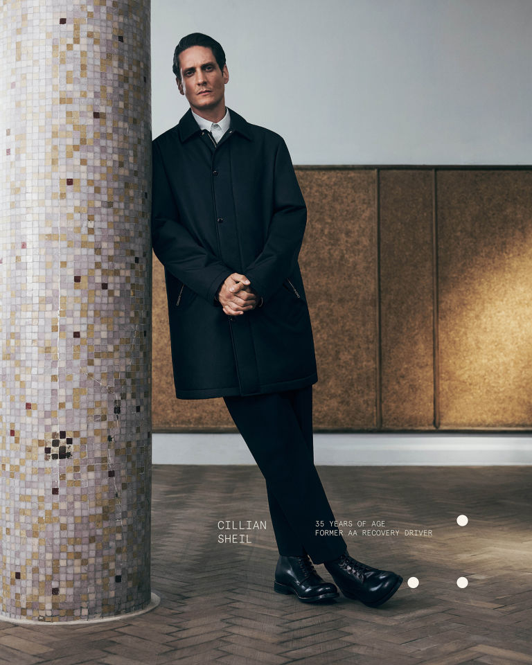 Milford Peacoat in Dark Charcoal.