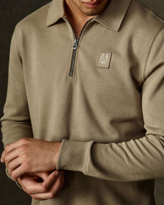 Commander Crewneck Polo in Fatigue Green.