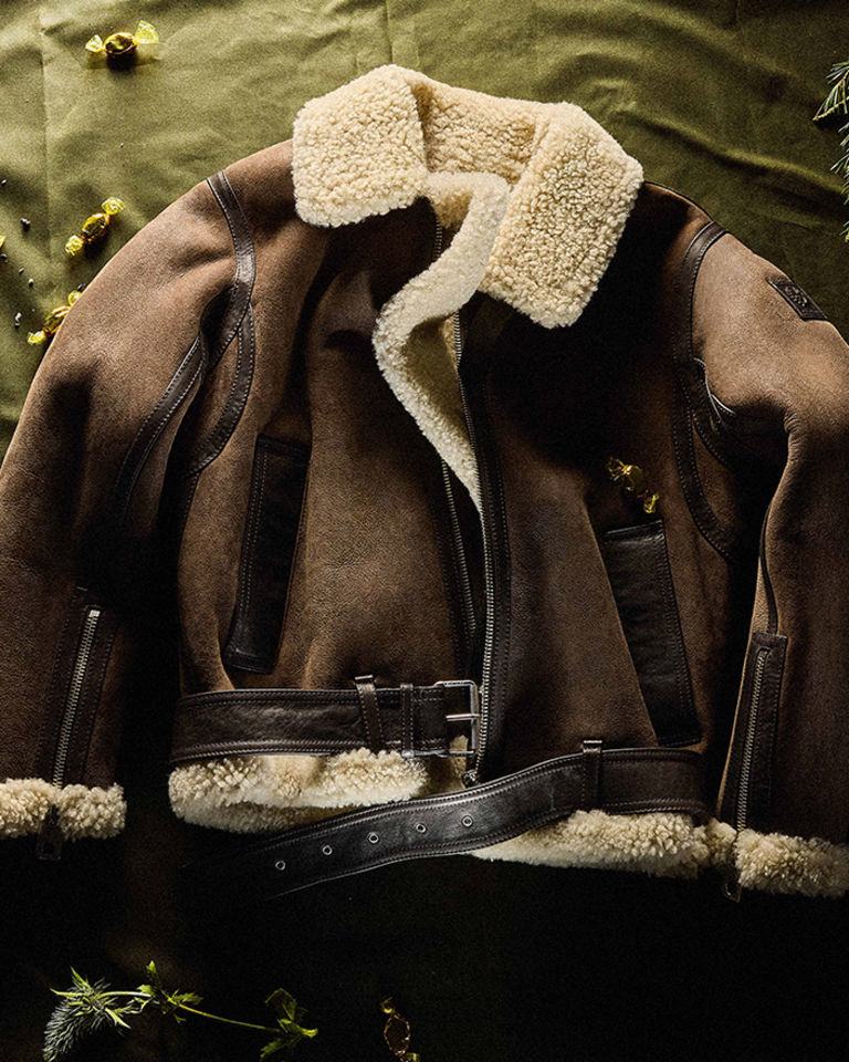 Erskine Biker Jacket in Light Brown.