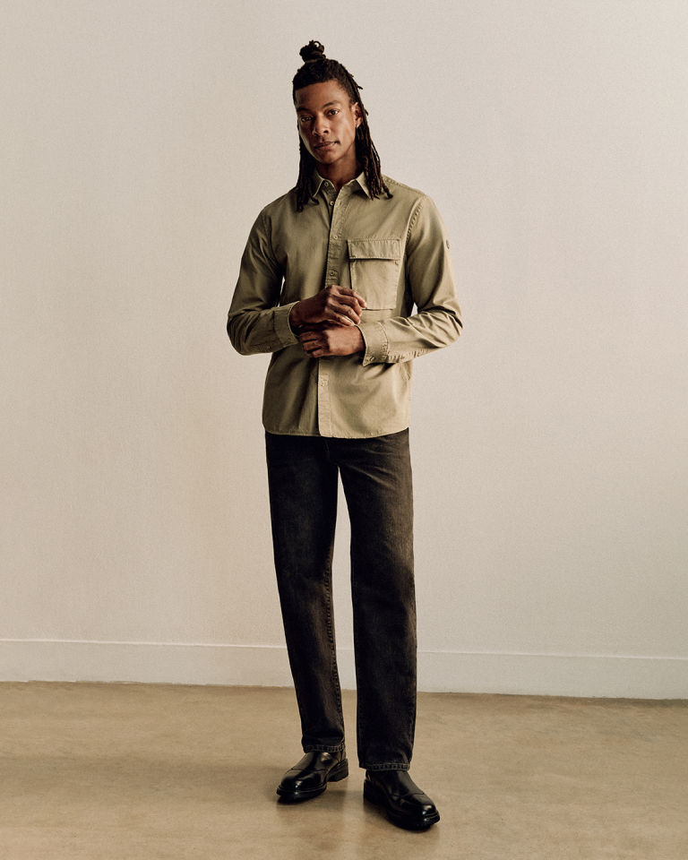 Forge Overshirt in Dark Sand.