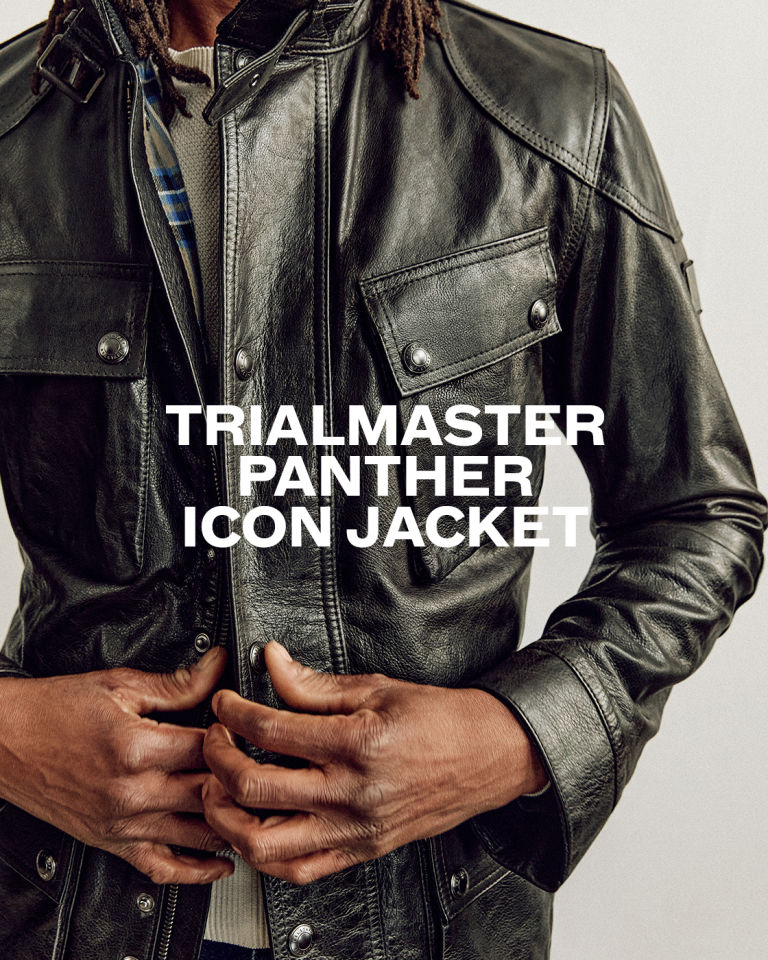 TRIALMASTER PANTHER ICON JACKET IN BLACK.