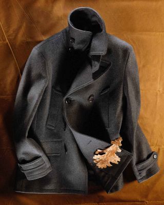 Milford Peacoat in Charcoal.