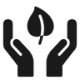 Icon Hände um ein Blatt
