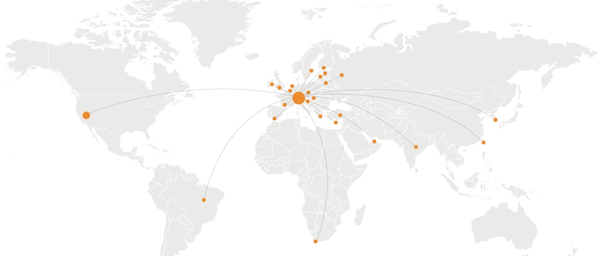 World map with BEMER countries
