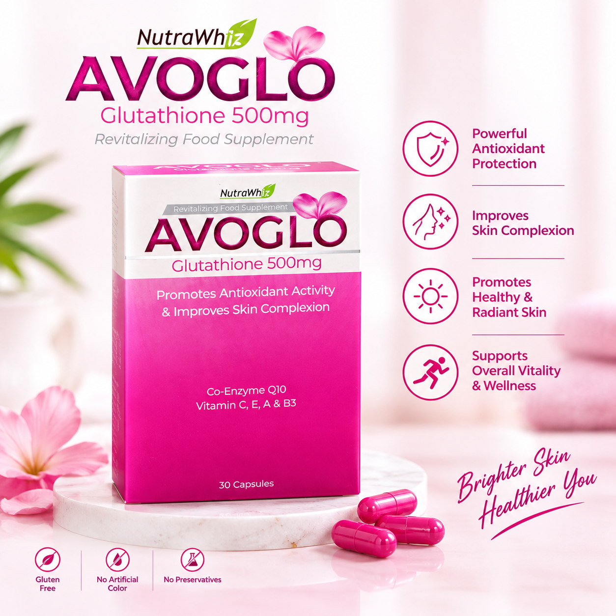 avoglo glutathione 500 mg reviews DWatson Chemist & Super Store puffiness