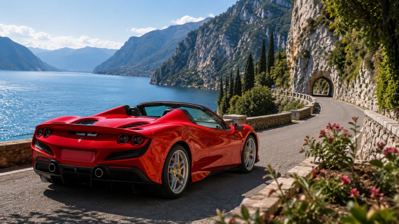 Le strade del Lago di Garda perfette per una Ferrari F8 Spider
