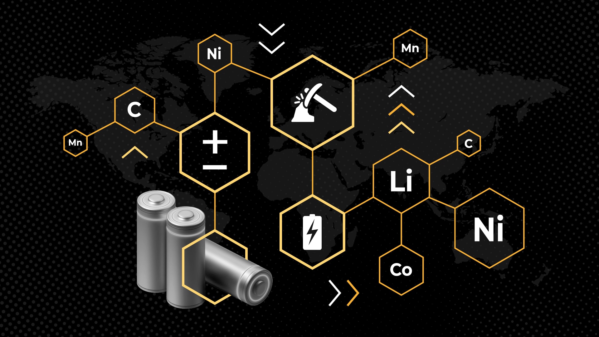 Cover image featuring mining symbols and periodic table element symbols