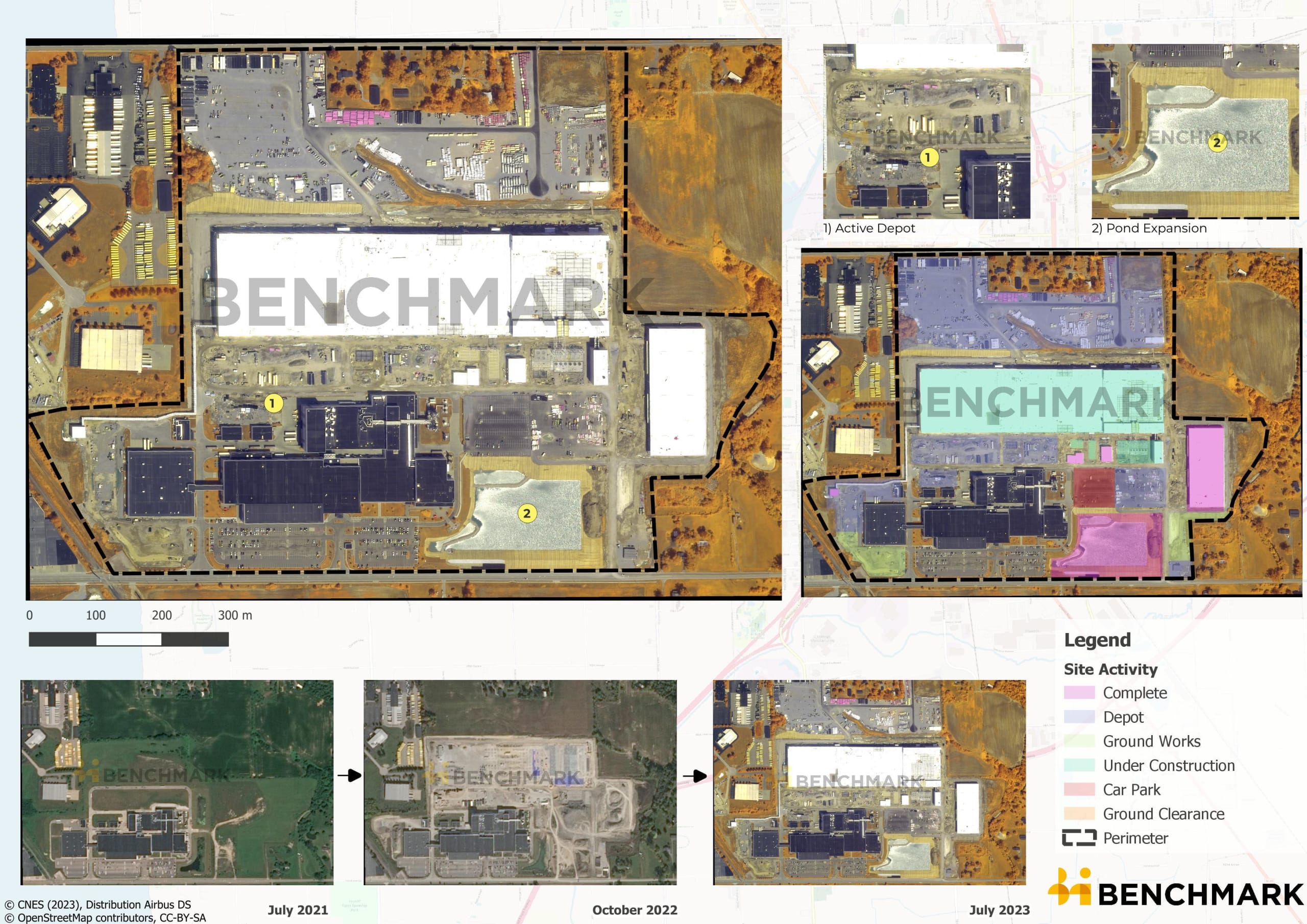 Satellite image of the LG Chem Michigan plant