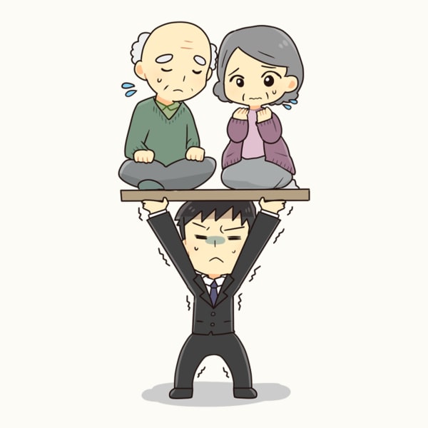 高齢者を支える若い世代