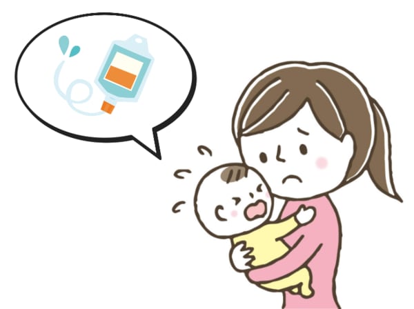赤ちゃんと点滴