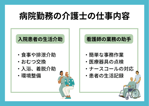 病院勤務の介護士の仕事内容は？介護施設勤務との違いや給料の平均など