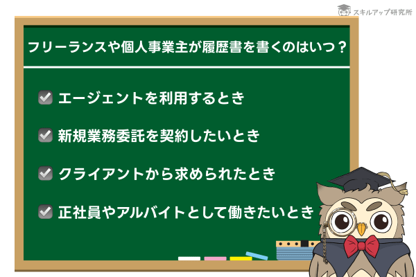 フリーランス履歴書書く時