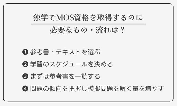 独学でMOS資格を取得するのに必要なもの・流れ