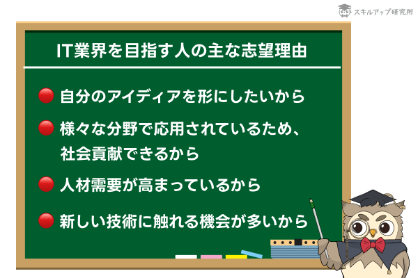 IT業界を目指す理由