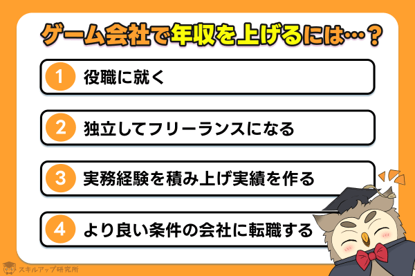 ゲーム会社で年収を上げるには