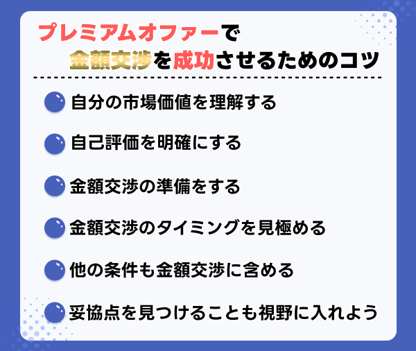プレミアムオファーで金額交渉を成功させるためのコツ