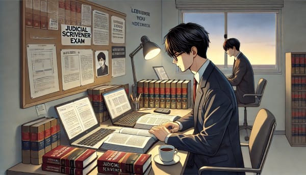 試験に向けて勉強している人