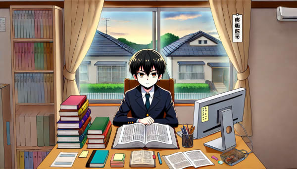 都庁試験に向けて勉強する人