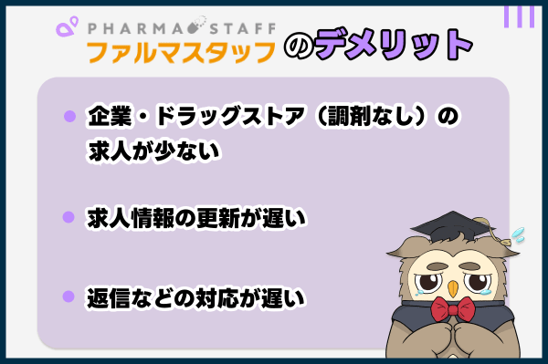 ファルマスタッフのデメリット