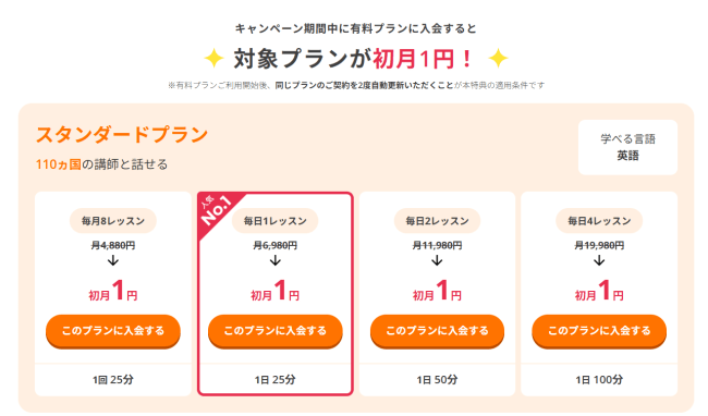 DMM英会話の初月1円キャンペーン