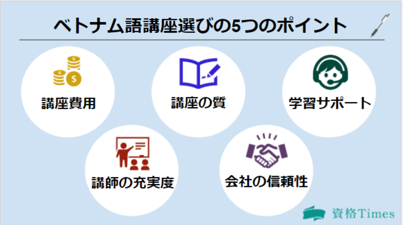 ベトナム語の講座選びのポイント