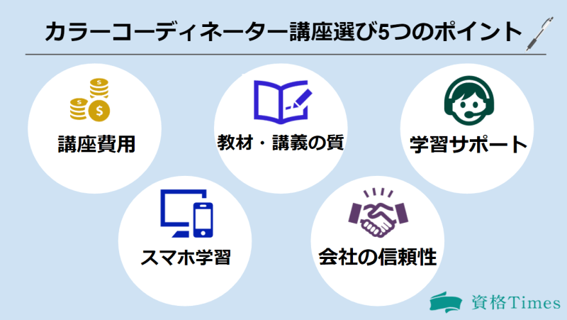 カラーコーディネーター講座選びのポイント