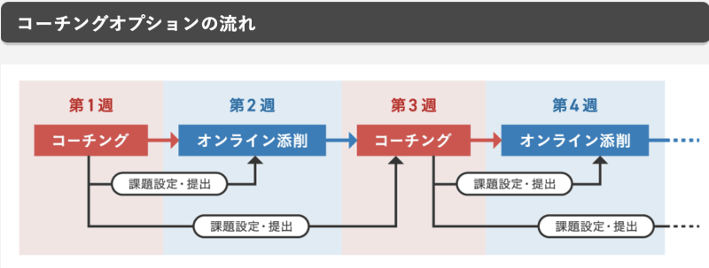 コーチングオプションの1日の流れ