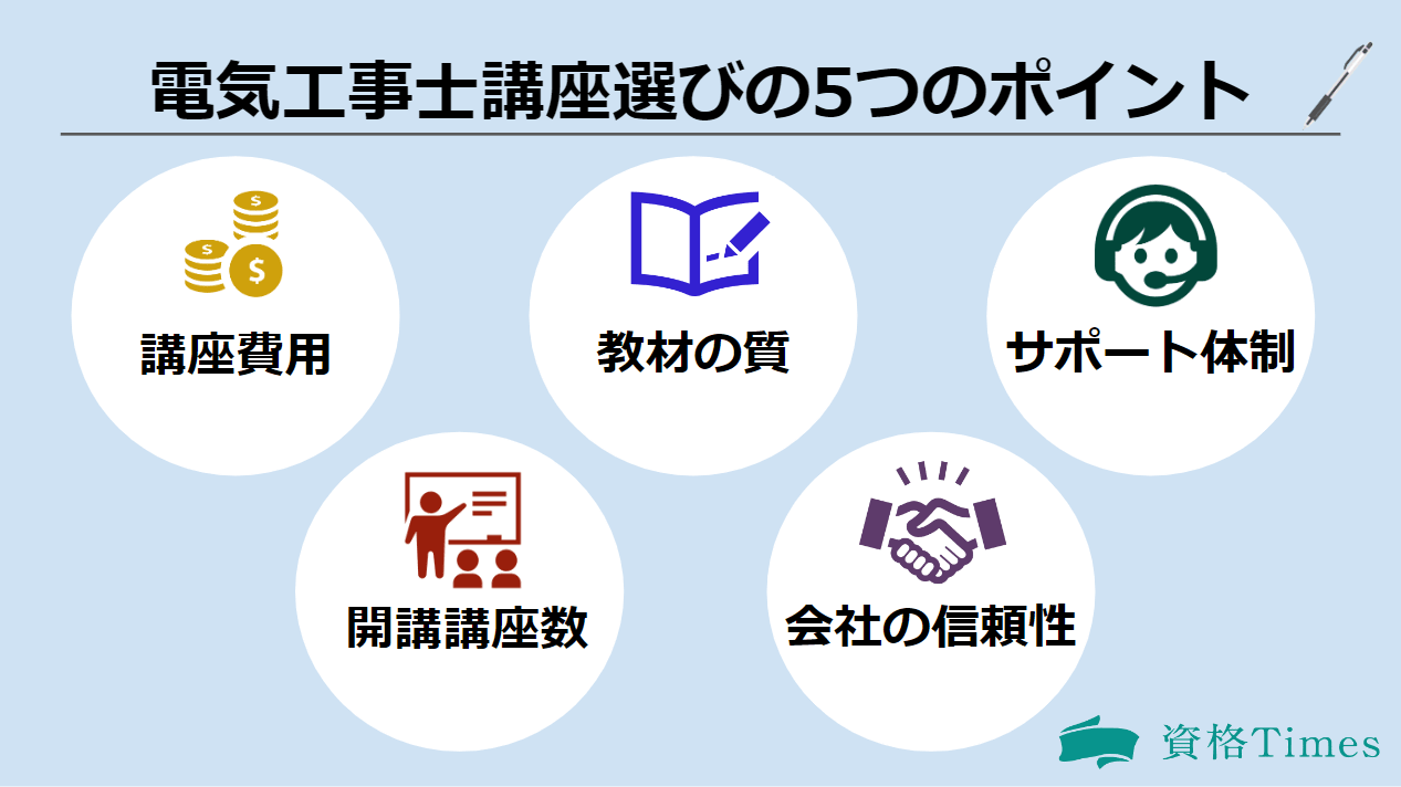 電気工事士講座選びのポイント