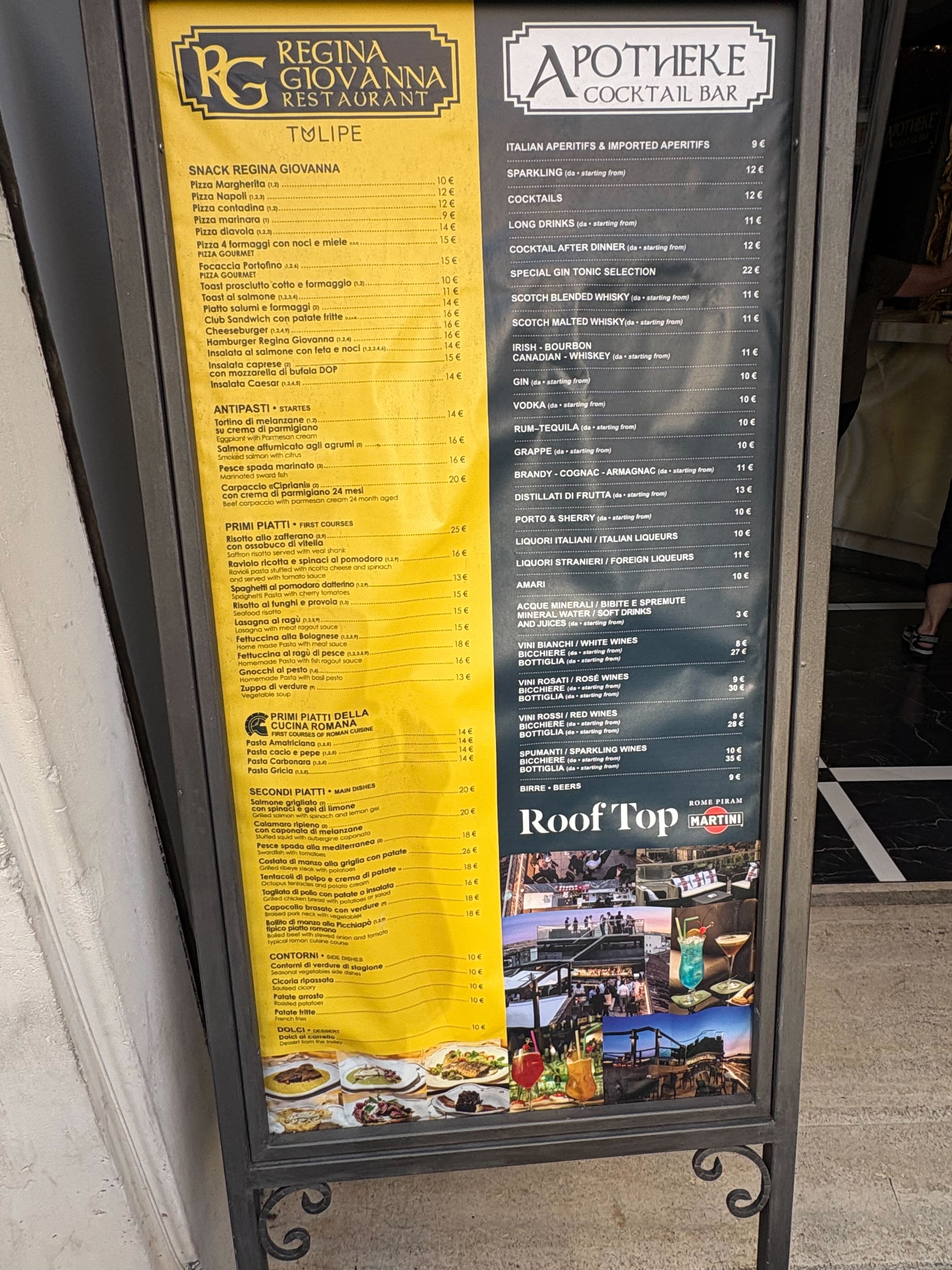 ローマの店の看板