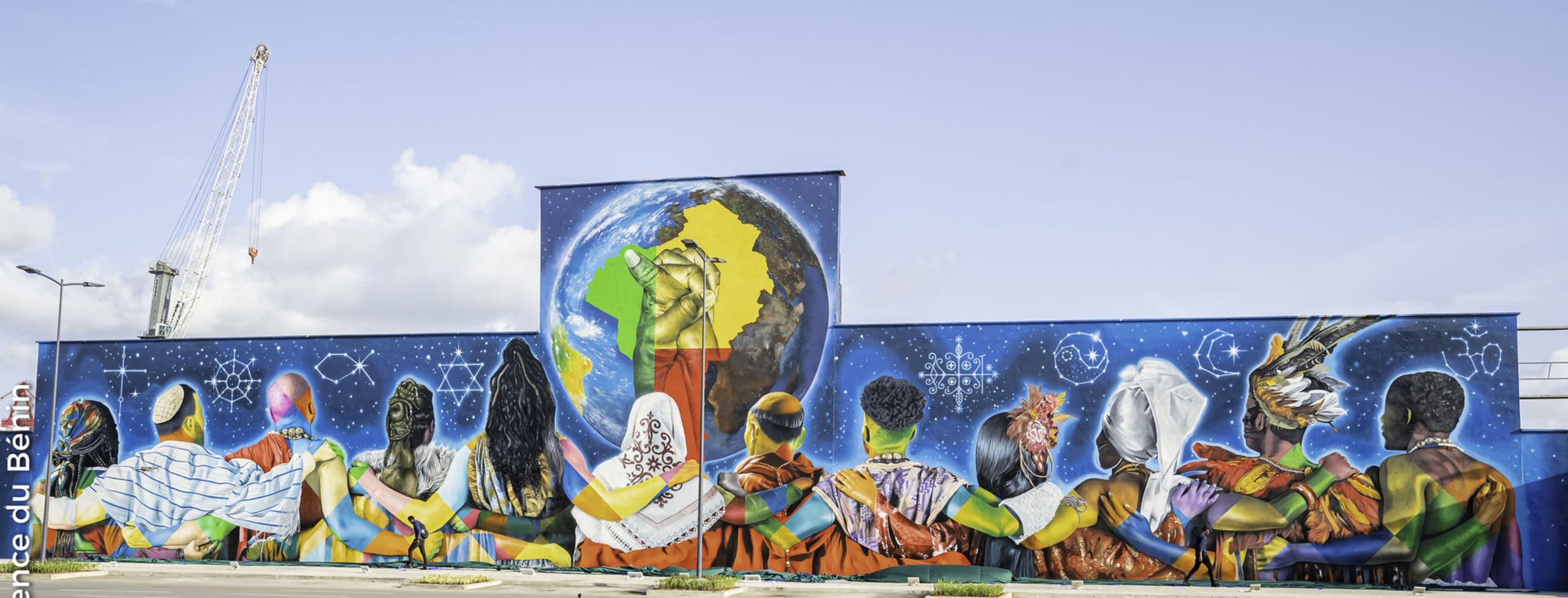 Urban street art murals at Marina Boulev'Art Gallery in Cotonou