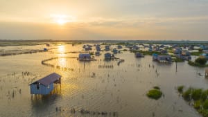 Casas sobre pilotes en el lago Nokoué, en Ganvié