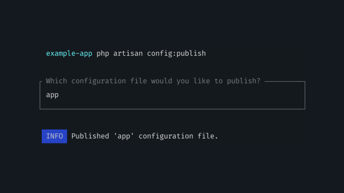 How to publish config files in Laravel 11