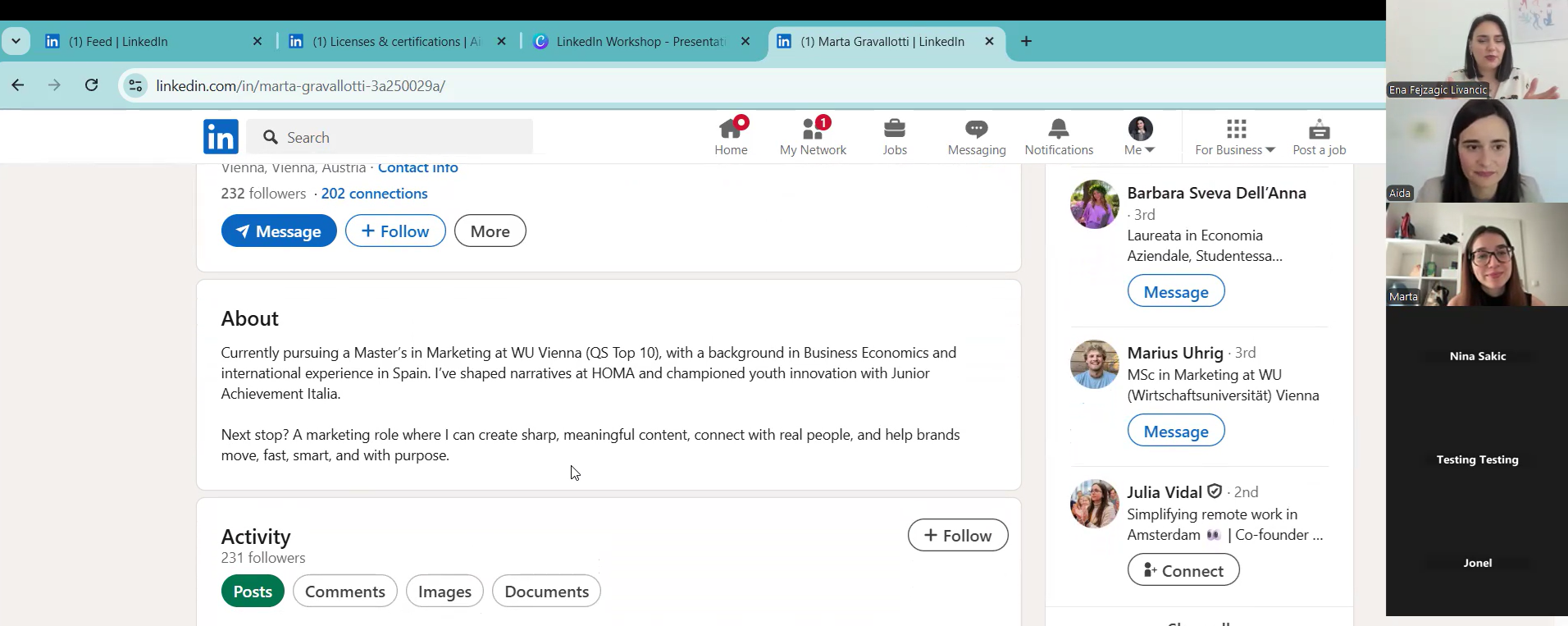 Opening Doors with Digital Confidence: A LinkedIn Workshop for Women Starting Over