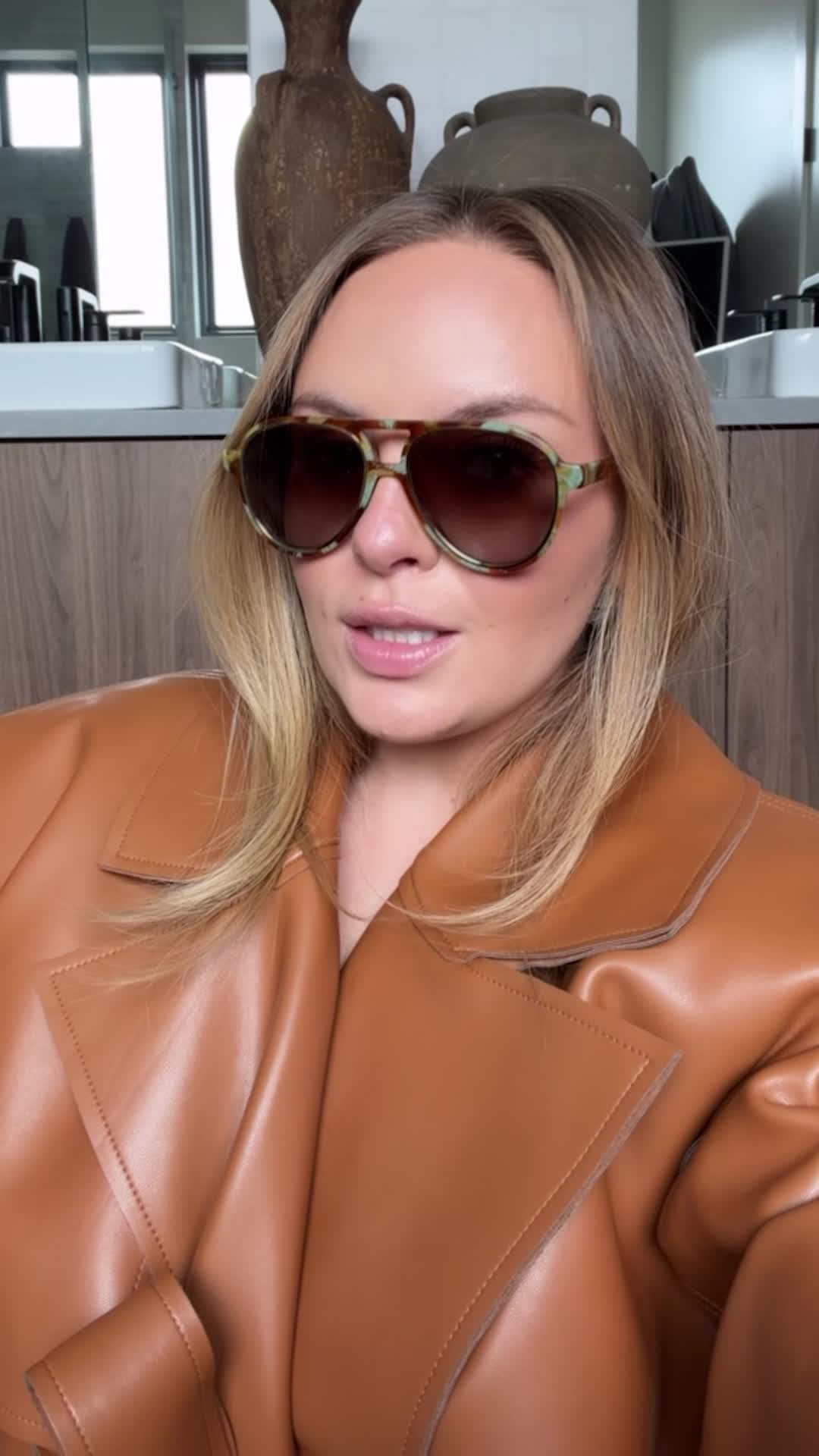 Iconica Pia Sunglasses | Nude & Brown Gradient Polarized 