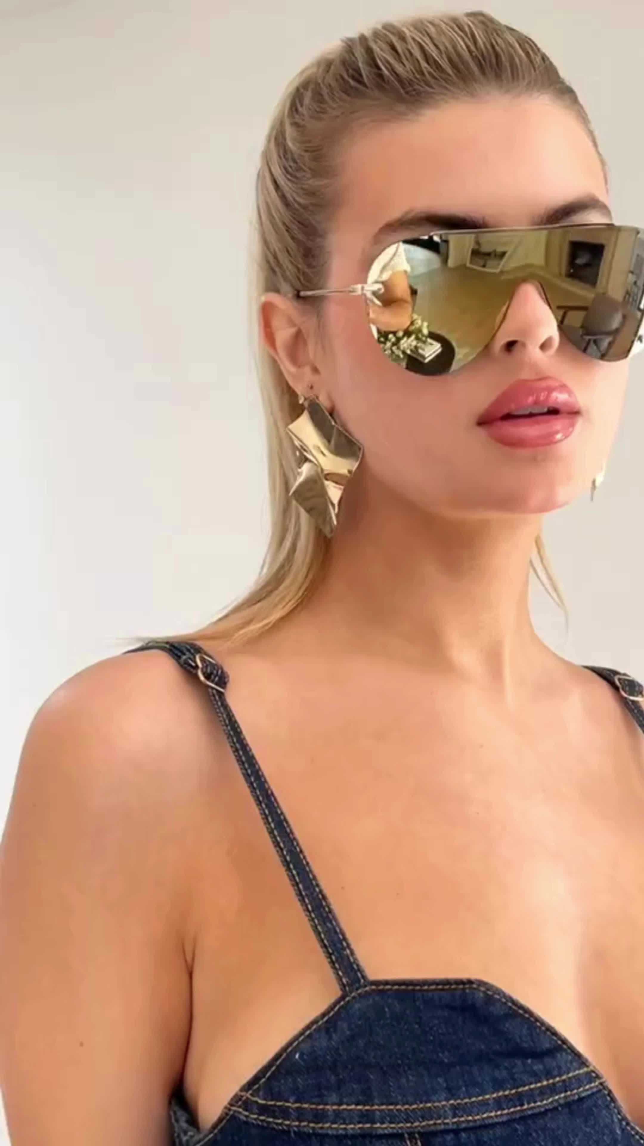 Imani Shield Sunglasses | Gold & Brown Gradient | DIFF Eyewear