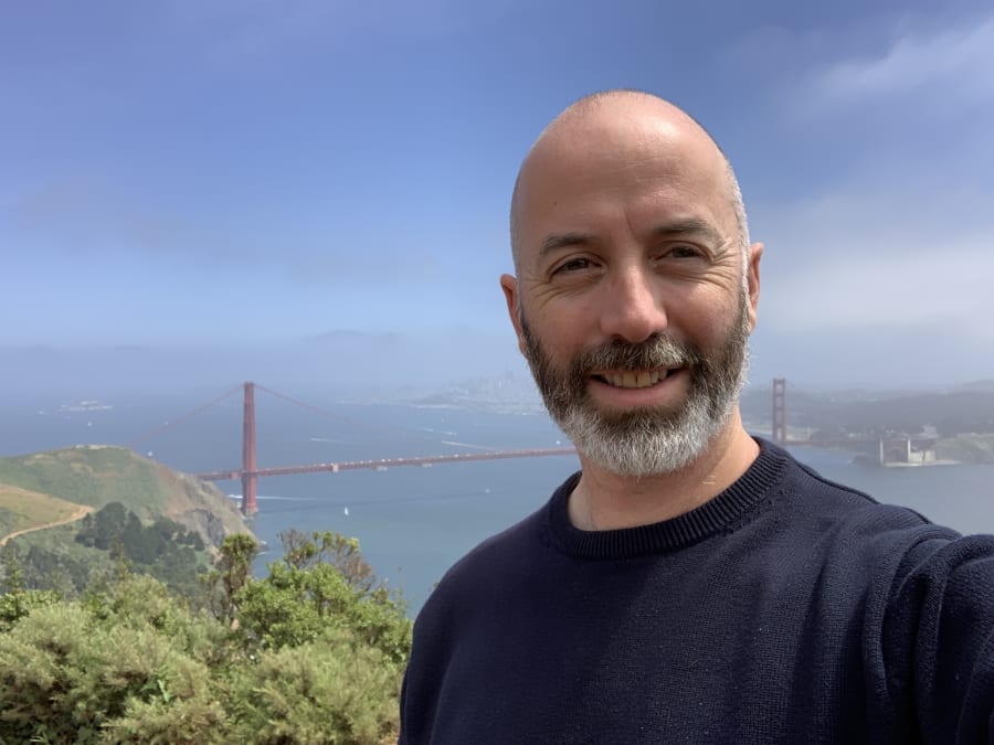 Ben by the Golden Gate Bridge in San Francisco