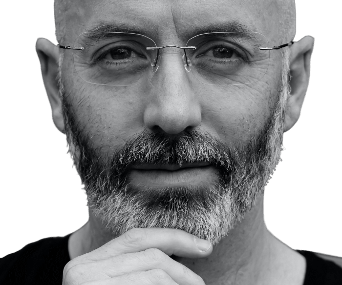 Black and white portrait of Ben, photographed by his daughter