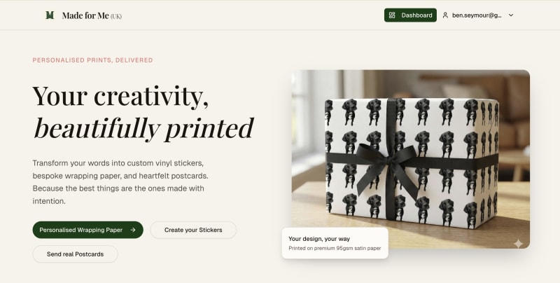 Made for Me – personalised prints and wrapping paper