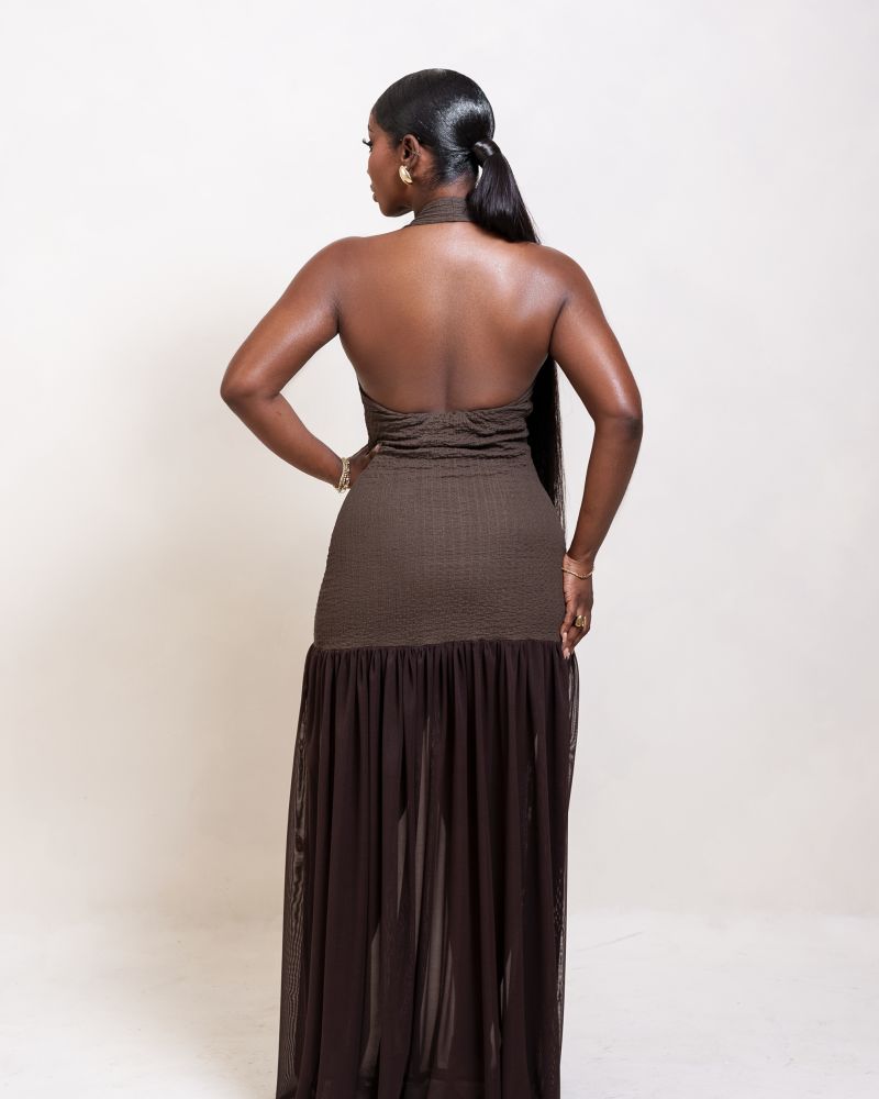 Brown Halterneck Gown