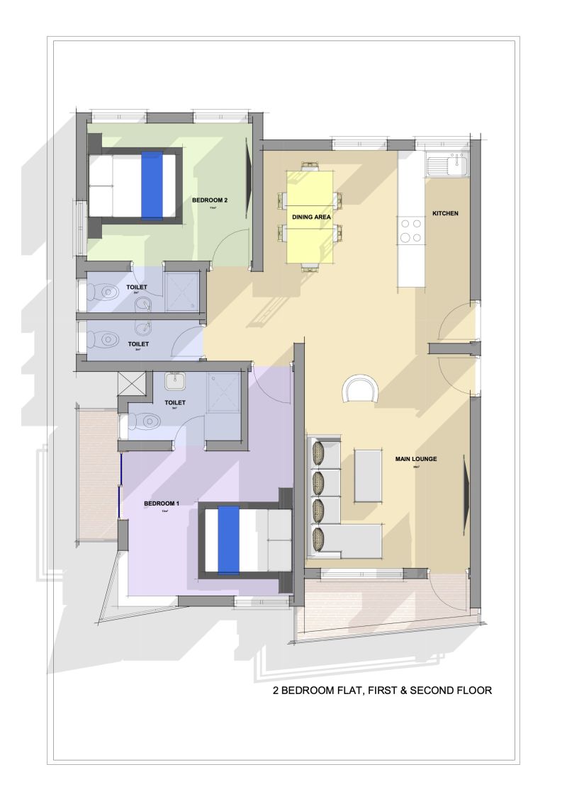 2 bed