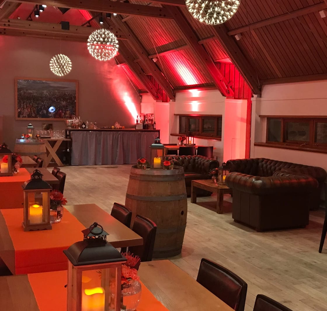 Internal shot of an event space at Edinburgh Castle