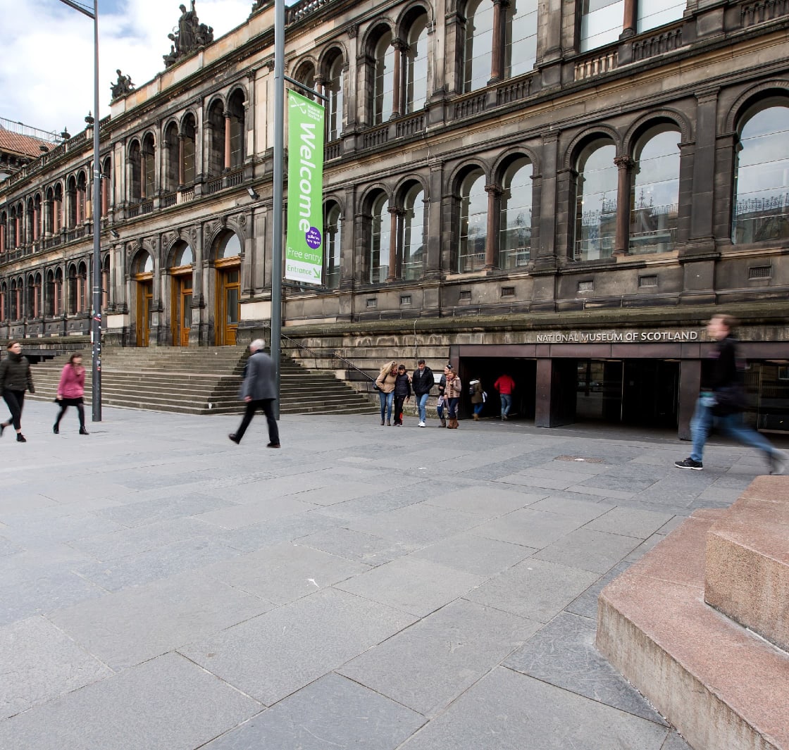 Outside the National Museum of Scotland