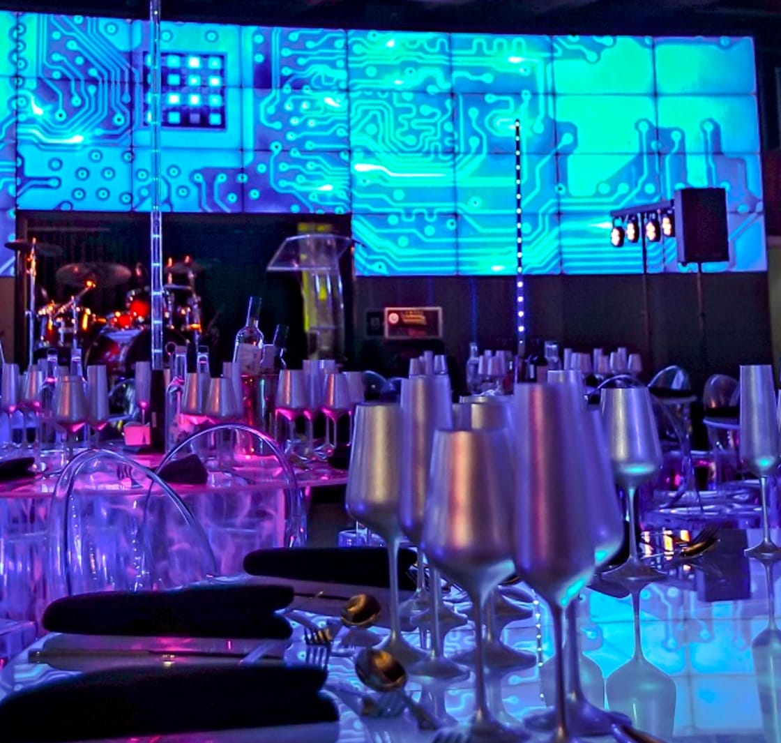 Tables laid ready for an event