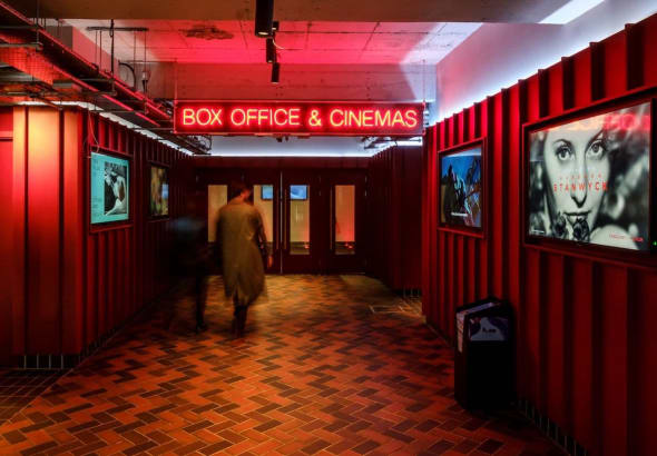 People walking into the box office & cinemas