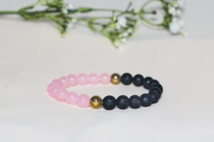 Lava Stone & Rose Quartz Bracelet