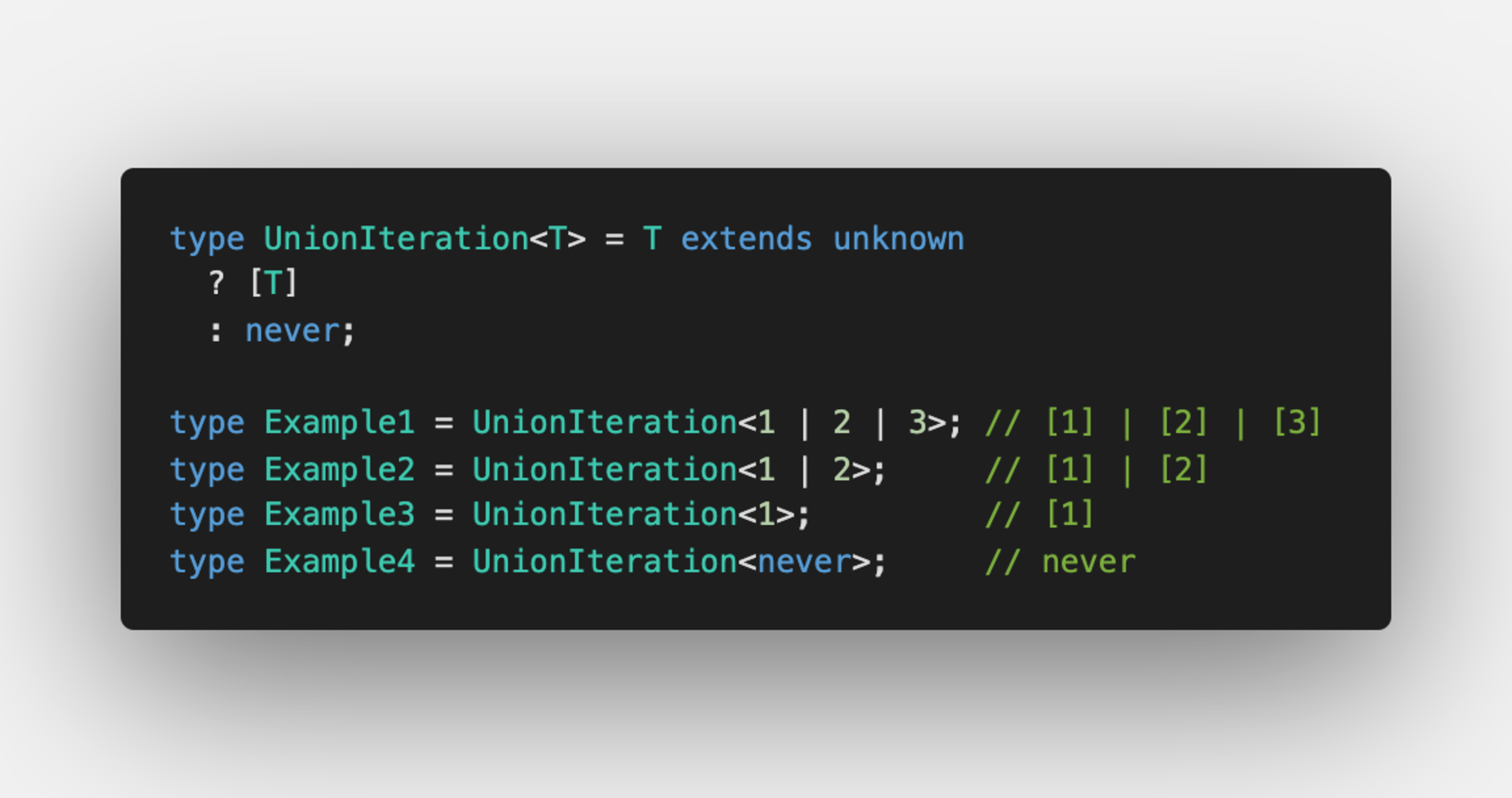 Iteration over union example