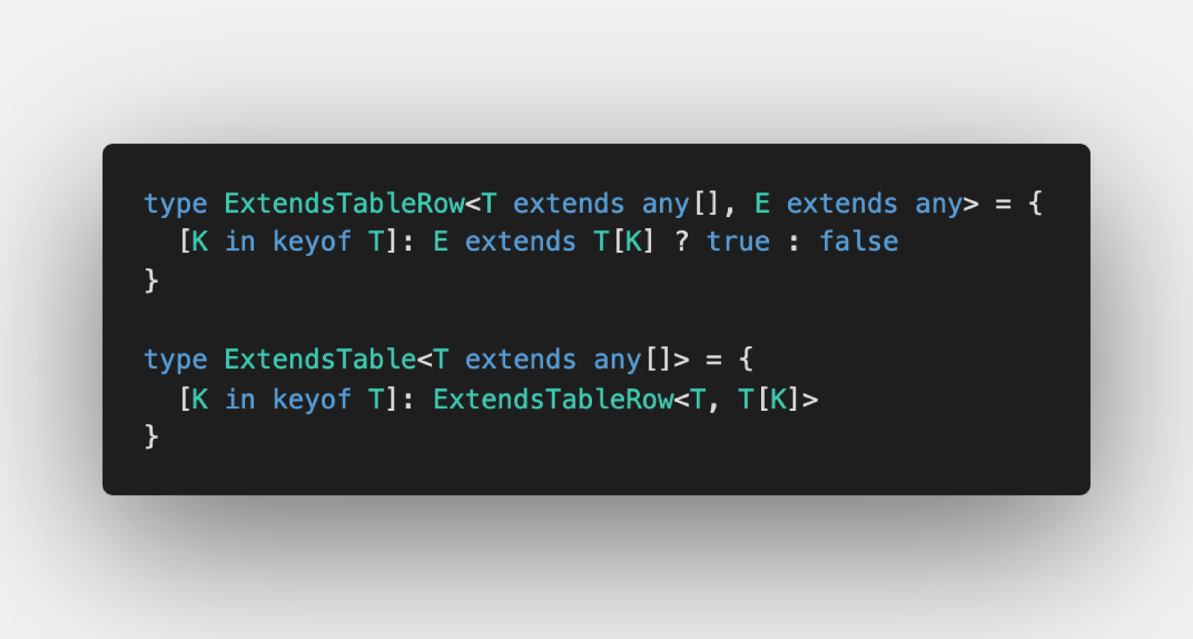 ExtendsTable type function