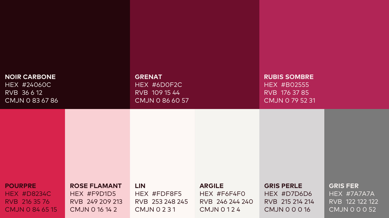 color palette of the mas de rey domain project