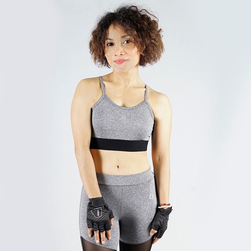 Gymshark flex strappy sports bra - charcoal grey, Women's Fashion