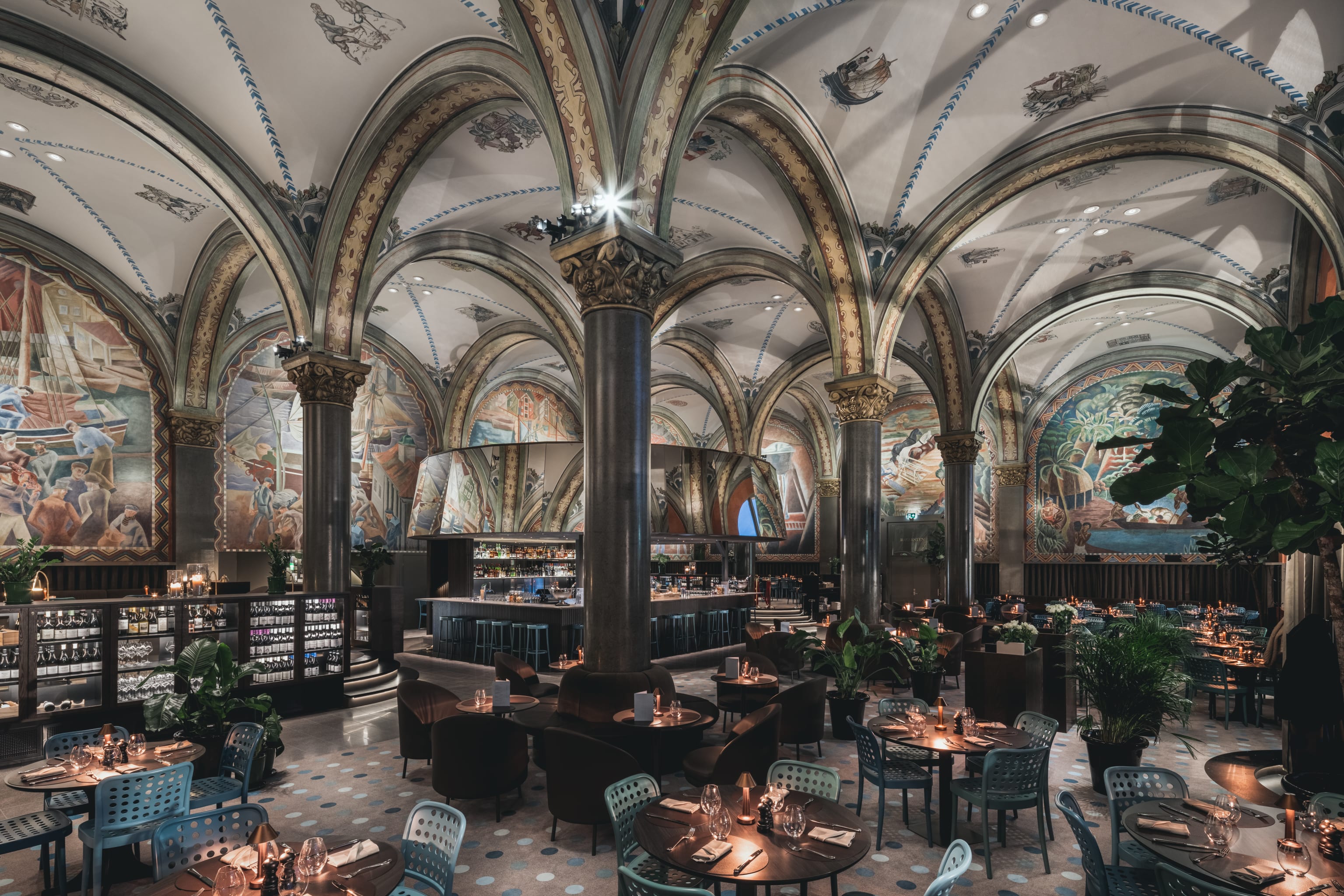 Oversiktsbilde av restaurante Frescohallen i Bergen sentrum